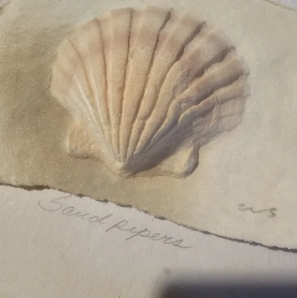 Vtg Figi Graphics Sand Piper Handmade Paper Shadow Box WS Seashell Beach FRIENDS - Picture 9 of 12